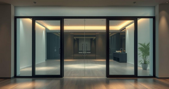 Porta de vidro de correr transforma ambientes com estilo e praticidade